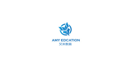 艾米教育科技公司logo设计--润物品牌设计